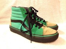 Vans womens custom design green brown shoes size 6 nice!