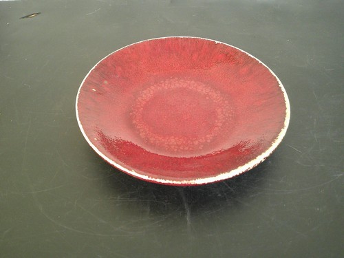 Assiette rouge sang boeuf - assiette,