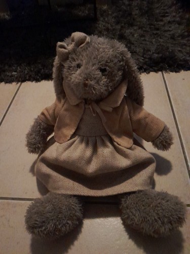 Peluche lapin robe noeud - robe,
