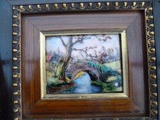 Tableau émaux de Limoges Signe Pierre Bonnet Vintage