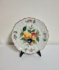 ANCIENNE ASSIETTE DÉCORATIVE EN FAÏENCE ITALIENNE BASSANO À DÉCOR DE FRUITS 