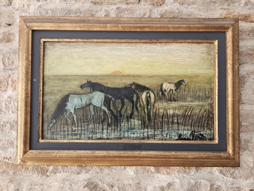 Tableau huile sur panneau - tableau,