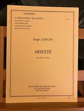 Serge Lancen Ariette pour flûte et piano partition editions Leduc