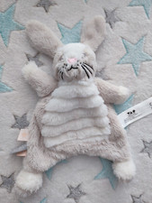 Doudou Lapin beige gris blanc
