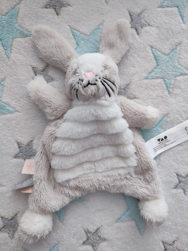 Doudou lapin beige gris - doudou, blanc