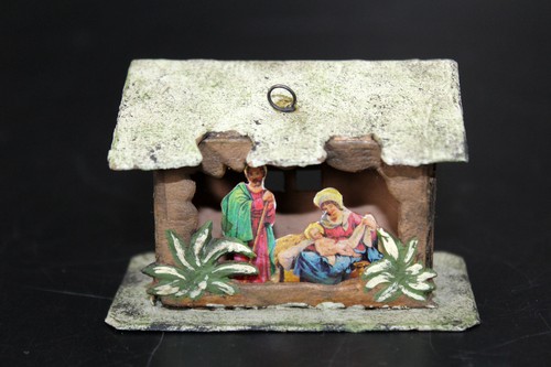 Ancienne crèche noël en - ancienne, de
