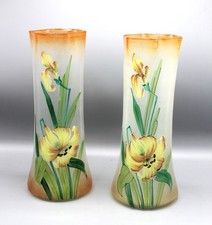 PAIRE DE VASES EMAILLES ART NOUVEAU LEGRAS - DECOR FLORAL