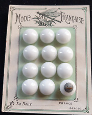 ANCIENS BOUTONS  EMAUX DE BRIARE SUR CARTE MERCERIE ANCIENNE DIAMETRE 1,3 CM N°2