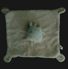 89. DOUDOU PLAT EMC VACHE ROSE BLANC Petits matins câlins chat brodé lire TBE
