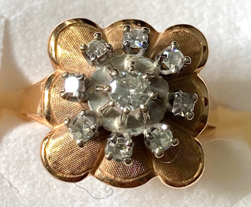 Ancienne bague carrée rose - bague,