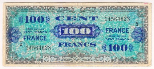 1944 france 100 - 100, francs
