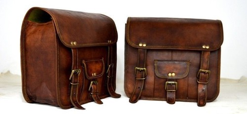 Pochette latérale moto cuir