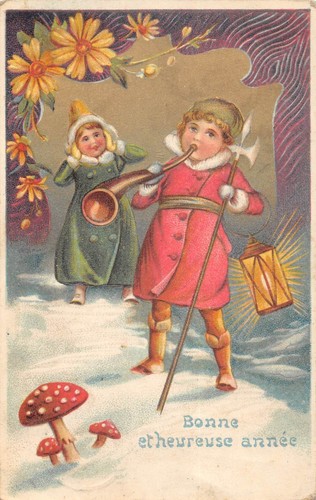 Cpa fantaisie bonne annee - cpa,