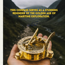 Laiton Cadran Solaire & Boussole,Marine Navigation Outil Noël Cadeau Homme Femme