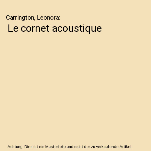 Cornet acoustique - le,