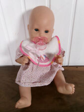 Vintage 2002 Poupée COROLLE Bébé rigide articulé fille robe body sucette 36 cm