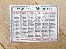 Ancien Almanach / Calendrier de poche 1912 Grand Bazar de l'hôtel de ville
