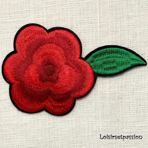 écusson patch fleur - Écusson, rouge