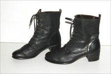 VIALIS  Bottines à Lacets Tout Cuir Lisse Noir T 36 BE