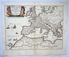 ROMAN EMPIRE 1669 JACOBUM DE RUBEIS (GIACOMO DE ROSSI) LARGE UNUSUAL ANTIQUE MAP