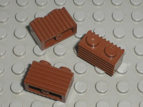 Lego redbrown brick ref - 3,