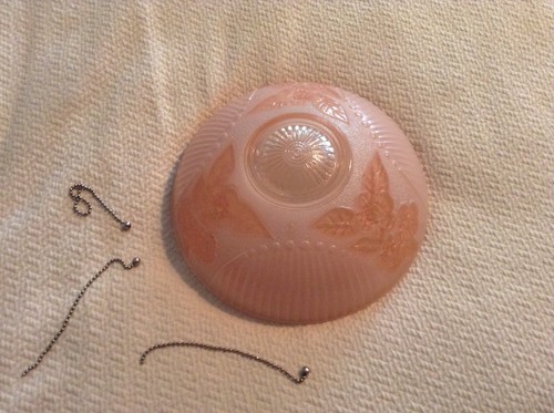 Vtg antique pink rose glass - antique,