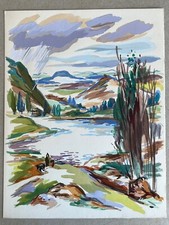 Gouache Tableau Paysage
