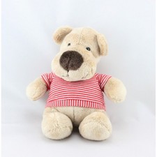 Doudou ours Beige pull rayé rouge NICOTOY - 17429