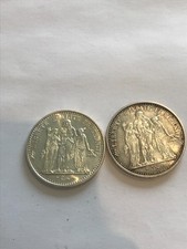 2 Pièces Argent 10 Francs Hercule 1970 SUP
