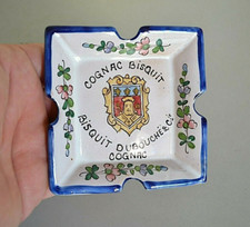 Beau cendrier publicitaire en faïence Cognac BISQUIT DUBOUCHE & Cie