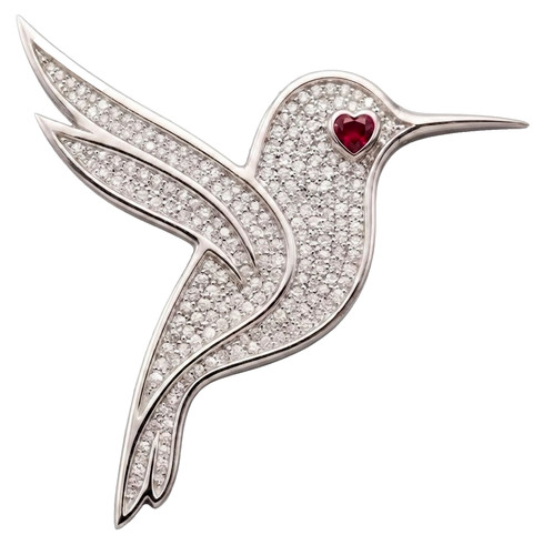 Broche pince oiseau diamant - broche,