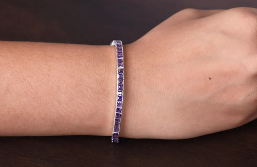Améthyste tennis bracelet 925 - améthyste,
