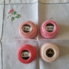 4 pelotes  10g coton perlé DMC n° 8  différents rose lot 1