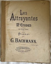 Les Attrayantes 12 Etudes Fr Deux Livres Joseph Bachmann Fine 800 Piano