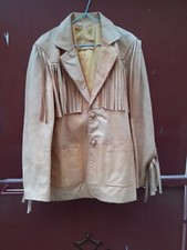 Veste cuir véritable à frange Cornell Piel taille ? Made In Mexico 