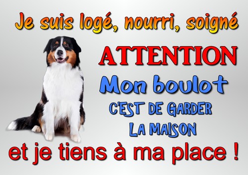 Plaque attention chien - attention,