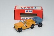 B26 1:65 MAJORETTE RAIL ROUTE 7 JEEP AVEC REMORQUE REMORQUE REMORQUE JAUNE BL...
