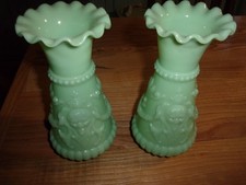 paire de vase Napoléon 3 en opaline verte