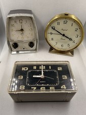 Lot  3 Vintage electric alarm clock for Repair Jaz/Bayard/Japy France clock