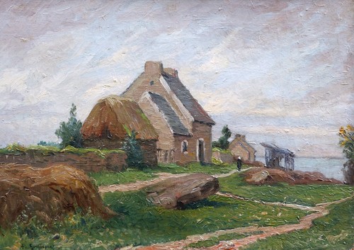 Framed painting landscape