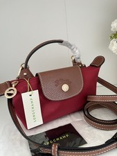 Sac Mini Longchamp XS Bordeaux - NEUF Avec Étiquette & Bandoulière