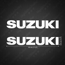 Lot de 2 stickers compatible SUZUKI 30 cm LOGO BLANC brillant Tuning moto Racing
