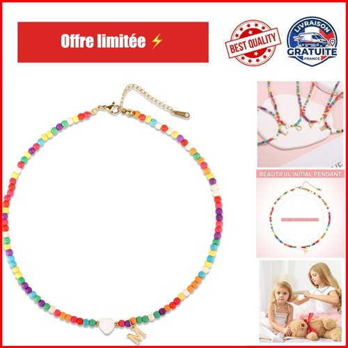 Collier perles colorées - collier,