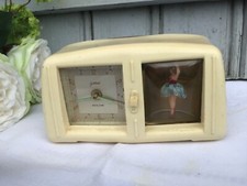 GOLBUHL réveil musical blanc Music Box danseuse complet état parfait fonctionne
