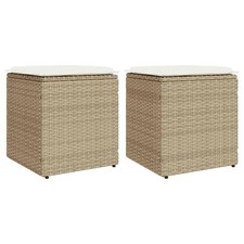 Tabourets jardin coussins lot