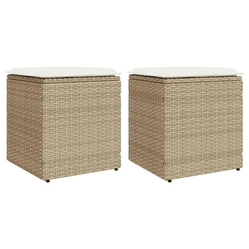 Tabourets jardin coussins lot