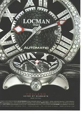 PUBLICITE  ADVERTISING 2008  LOCMAN montre automatique acier et diamants