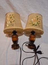 2 Lampes anciennes Chevet Bois