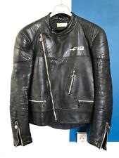 Superb vintage 70s 80s black leather motorcycle jacket cafe racer rock size 50