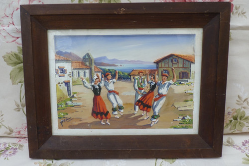 Pays basque tableau bois - basque,